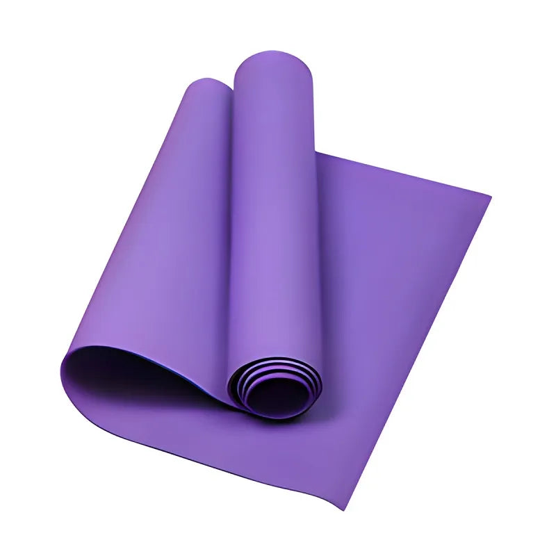 Non-slip exercise mat with a cushioned surface, ideal for yoga, Pilates, gymnastics, and other floor exercises. This mat provides comfort and stability during your workout.