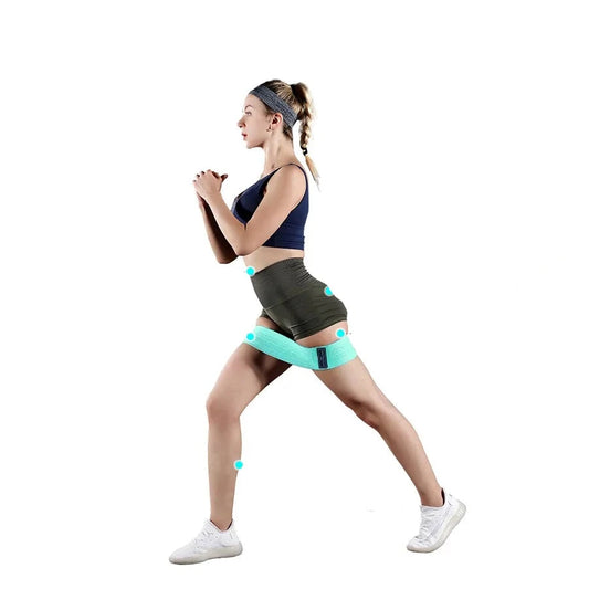 Soft fabric resistance bands designed for hip and glute workouts. These comfortable elastic bands come in various resistance levels (often indicated by color) and help strengthen and tone your lower body muscles. Ideal for squats, lunges, and other exerci
